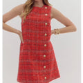 Holiday Red Tweed Dress