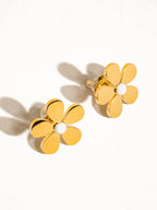 Bree 18K Non-Tarnish Daisy Stud: Yellow Gold