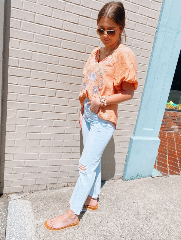 Mango Embroidered Top