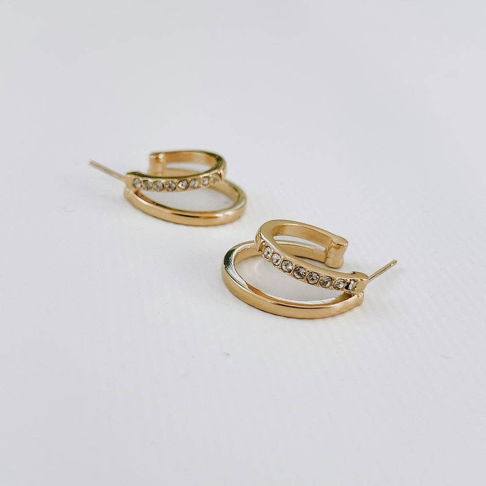 PS Crystal Double Hoop Earring
