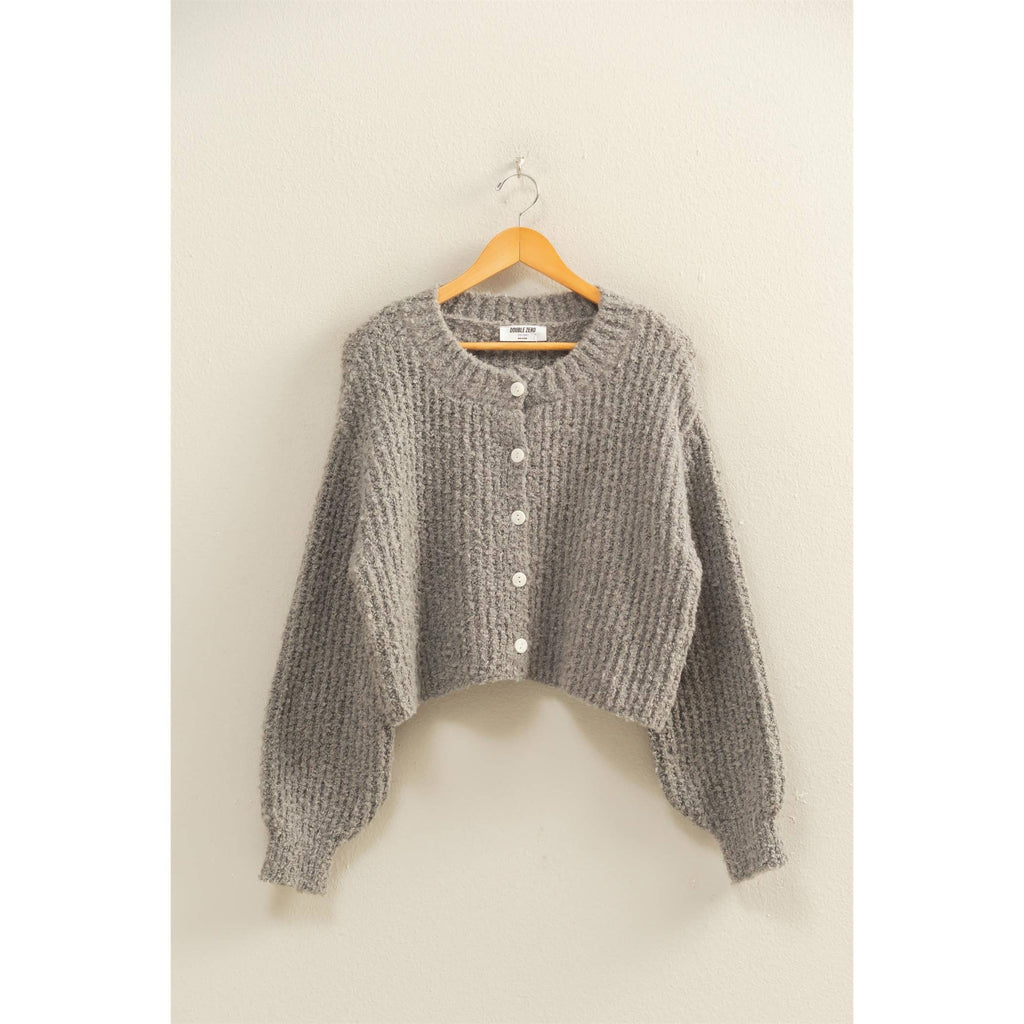 Fluffy Button-Up Cardigan