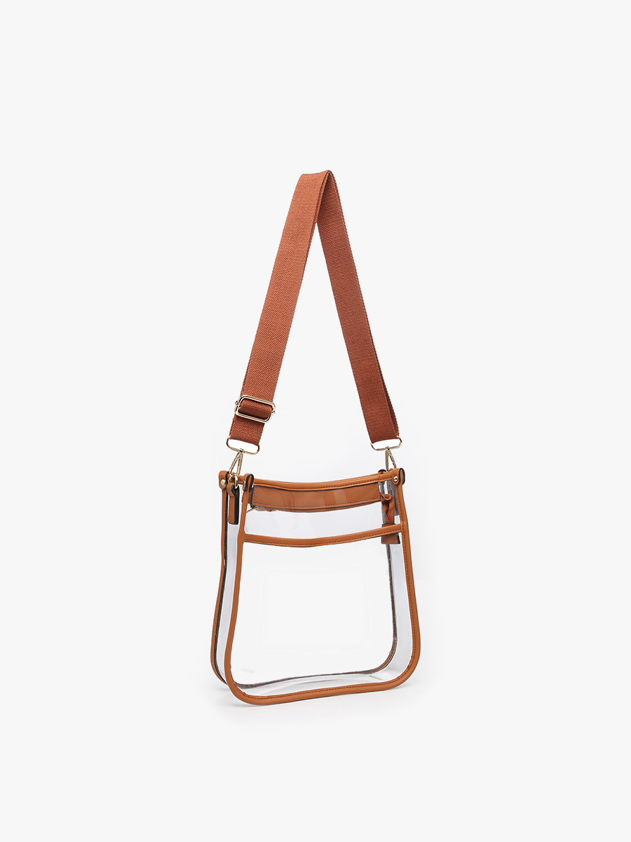 Posie Clear Crossbody: Brown