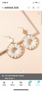White Flower Earrings