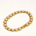 Non-Tarnish Square Stone Bracelet
