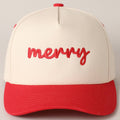 Merry embroidery hat