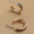 Mini Huggie Checkered Hoop