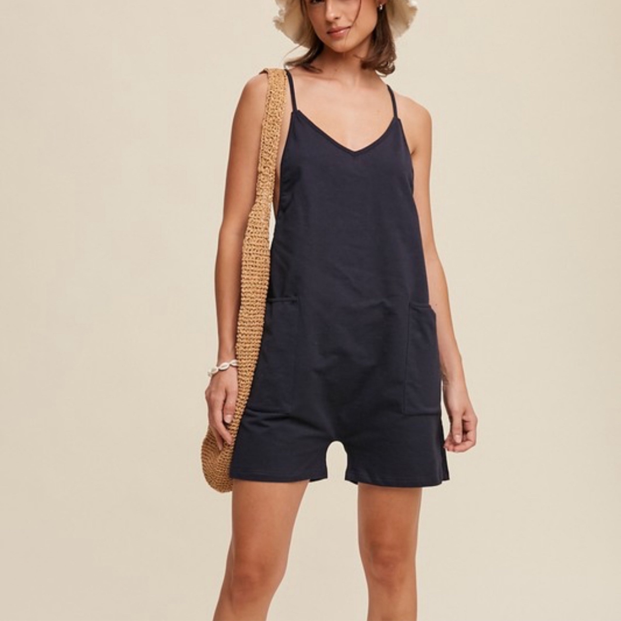 Navy Romper
