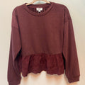 Fleece Lace Peplum Knit Top