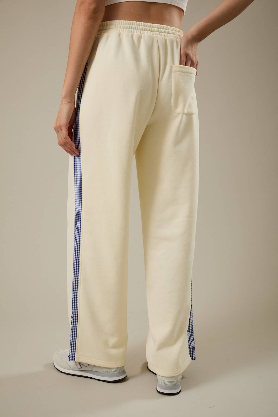 SIDE GINGHAM DETAIL SWEATPANTS