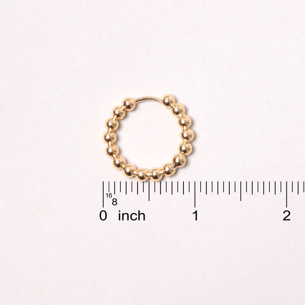 Gold Beaded Hoop