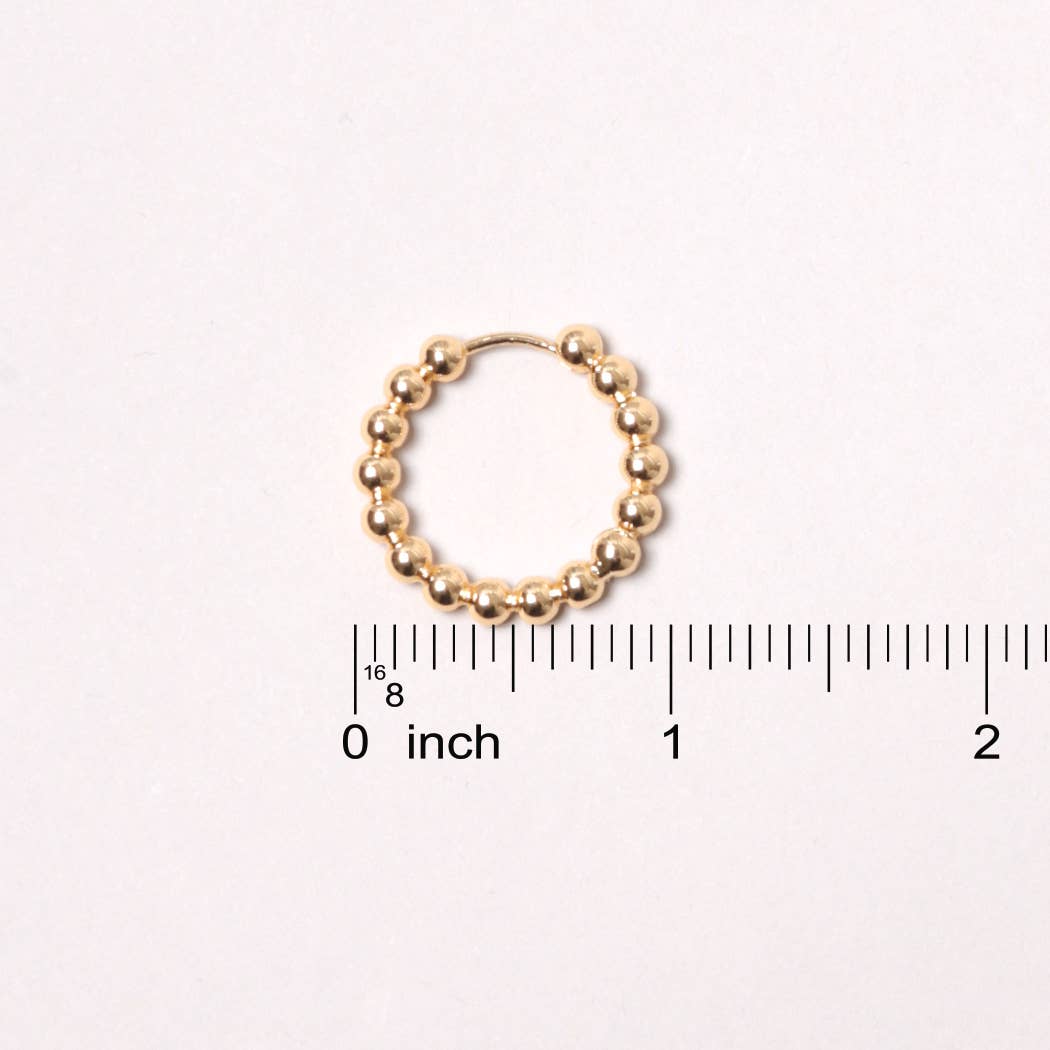 Gold Beaded Hoop