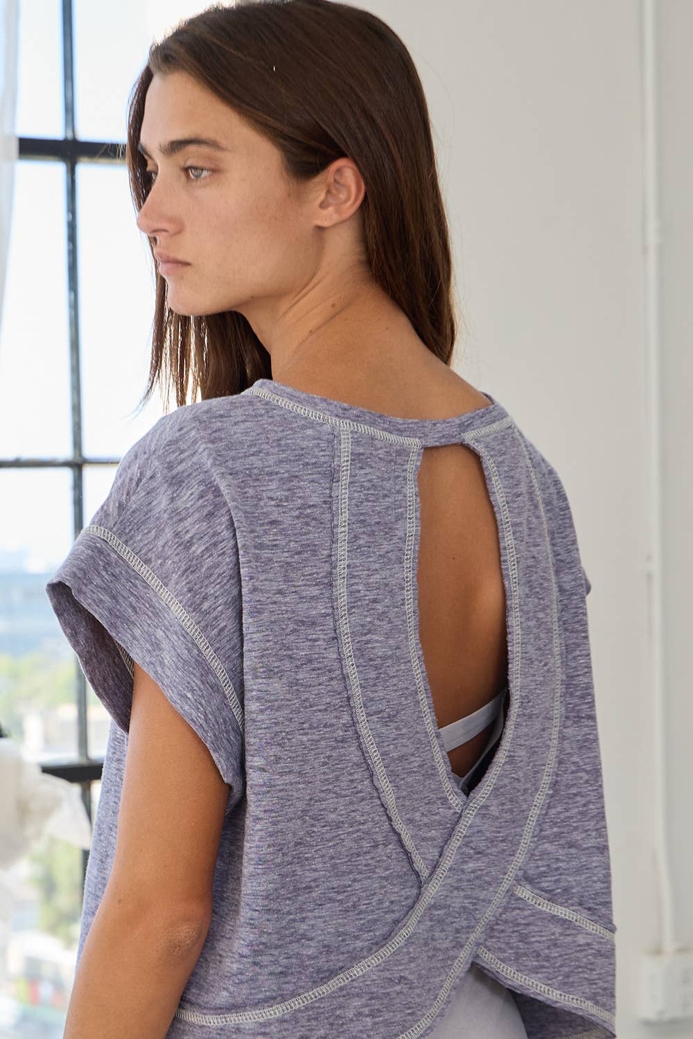 Open Back Reverse Stitched Top
