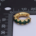 24K Gold Filled Emerald Green Hoops