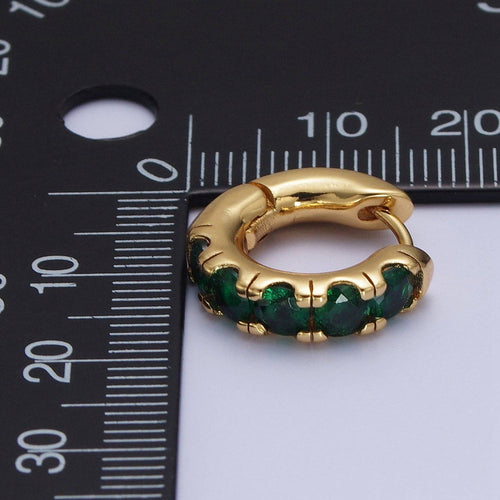 24K Gold Filled Emerald Green Hoops