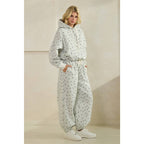 Polka Dot Bubble Hem Knit Hoodie