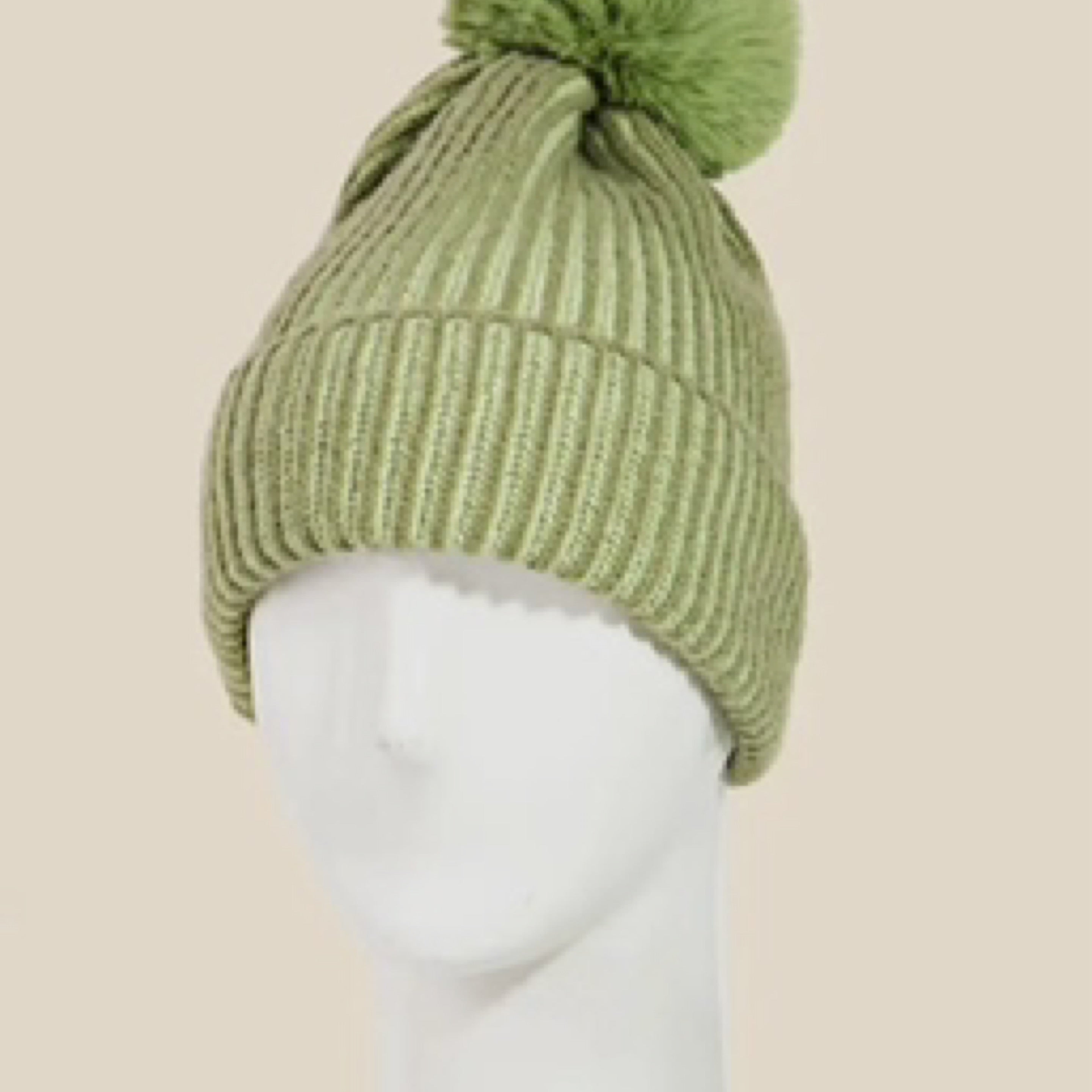 Green Ribbed Beanie