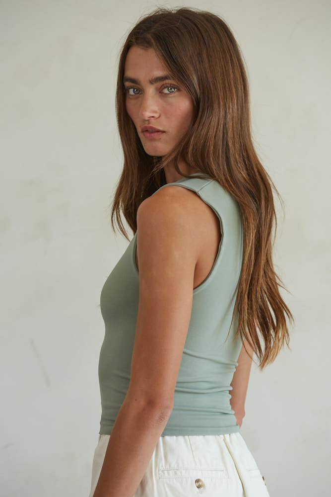 Double Layered Tank: Blue Iris