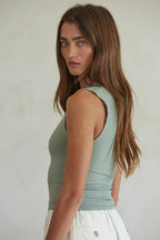 Double Layered Tank: Blue Iris