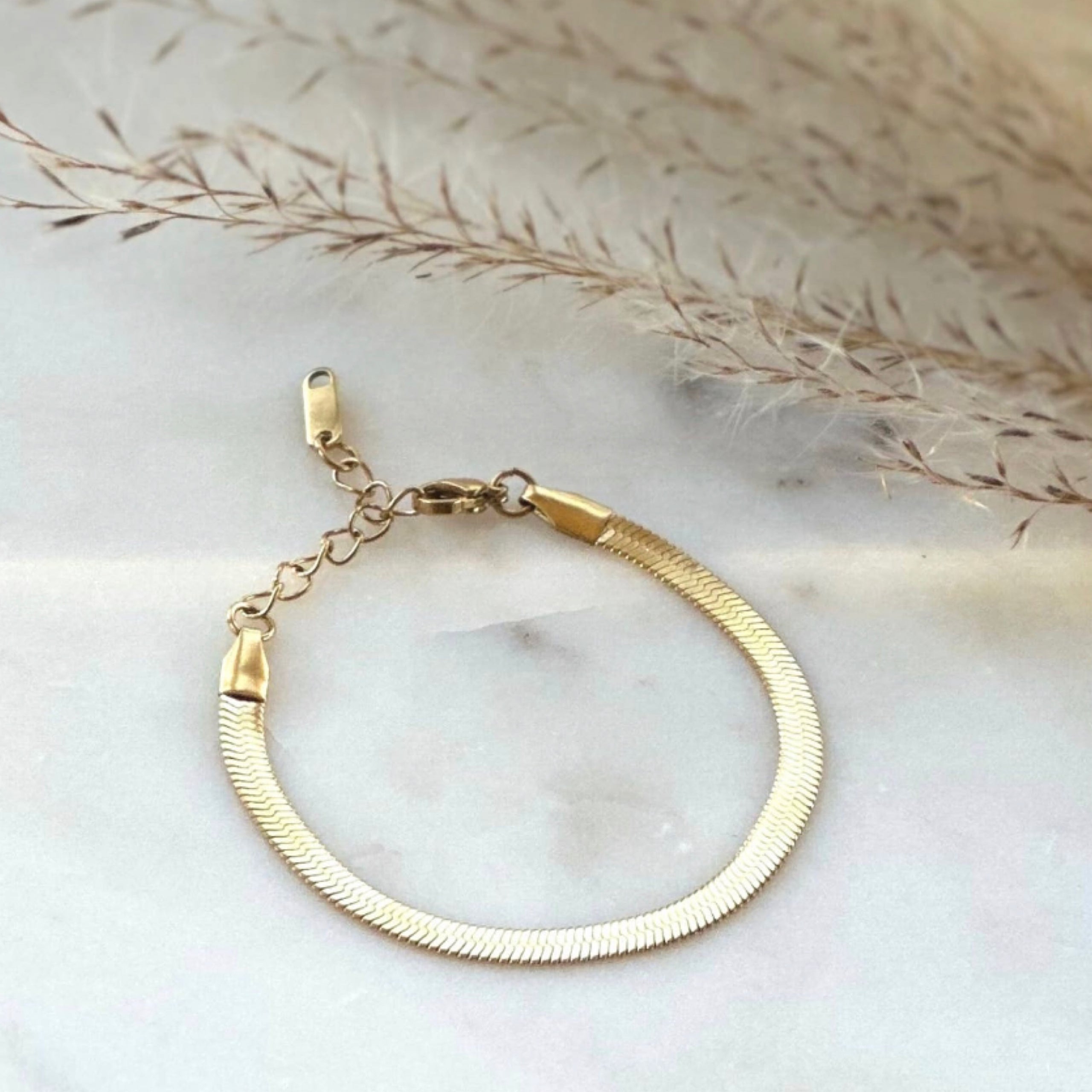 Gold Herringbone Bracelet