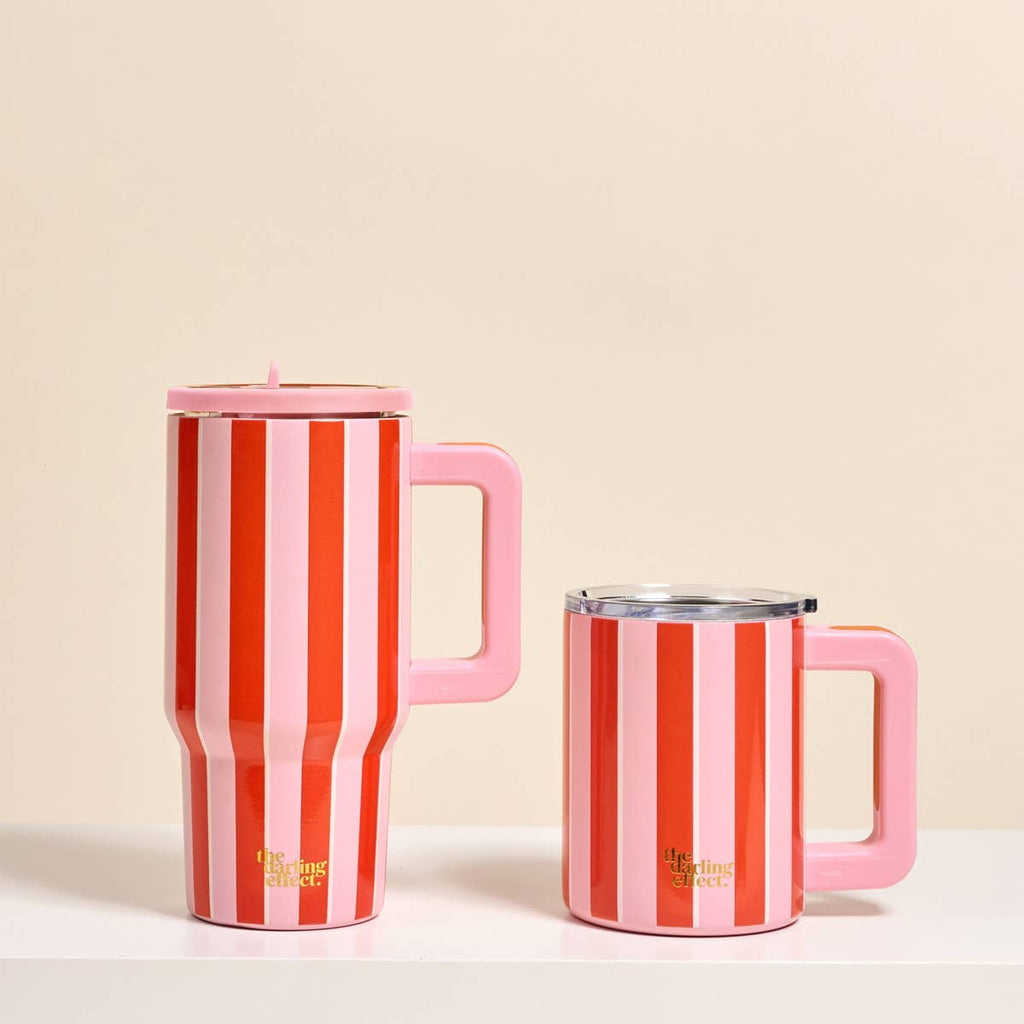 Sicily Stripes Pink 20 oz Flip Straw Tumbler