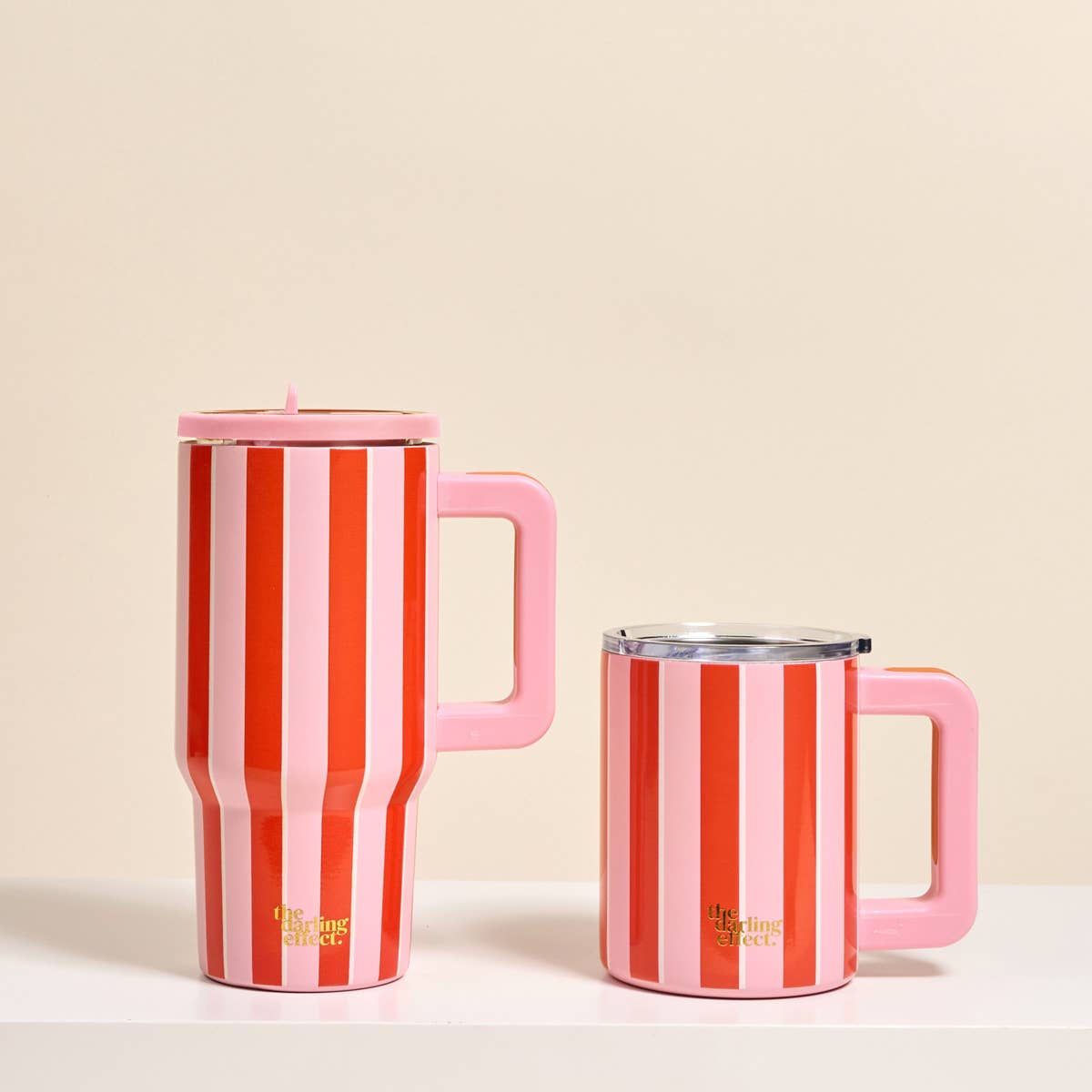 Sicily Stripes Pink 20 oz Flip Straw Tumbler