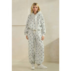 Polka Dot Bubble Hem Knit Hoodie