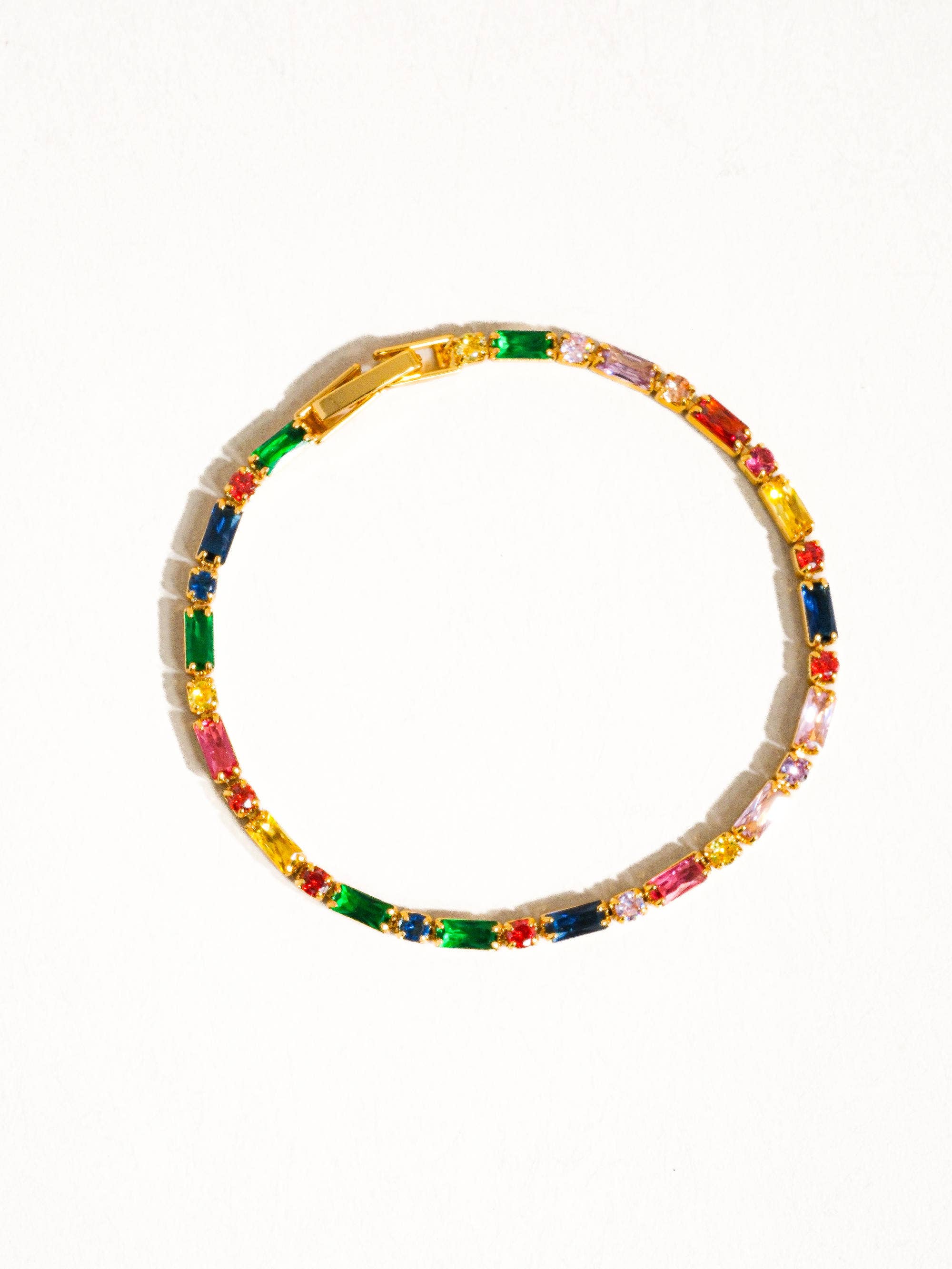 Gold Multicolor CZ Bracelet