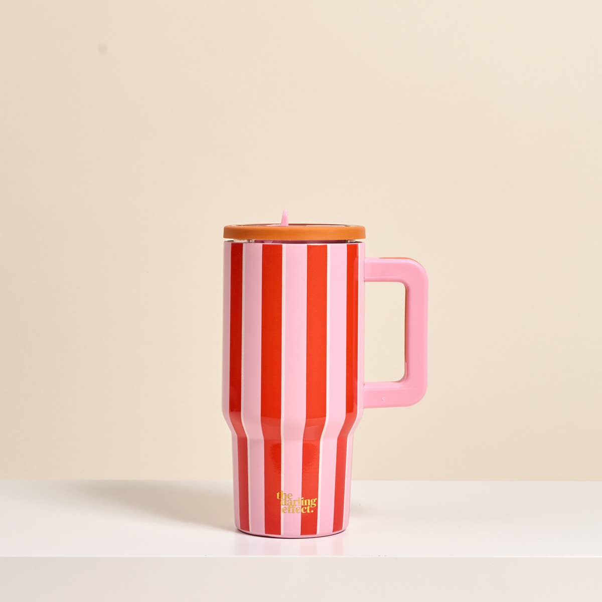 Sicily Stripes Pink 20 oz Flip Straw Tumbler