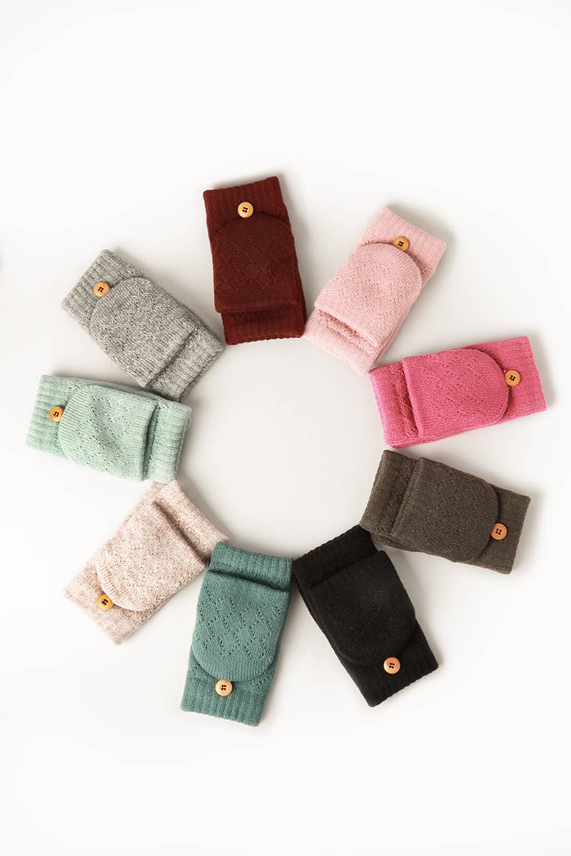 Solid Knit Fingerless Mittens