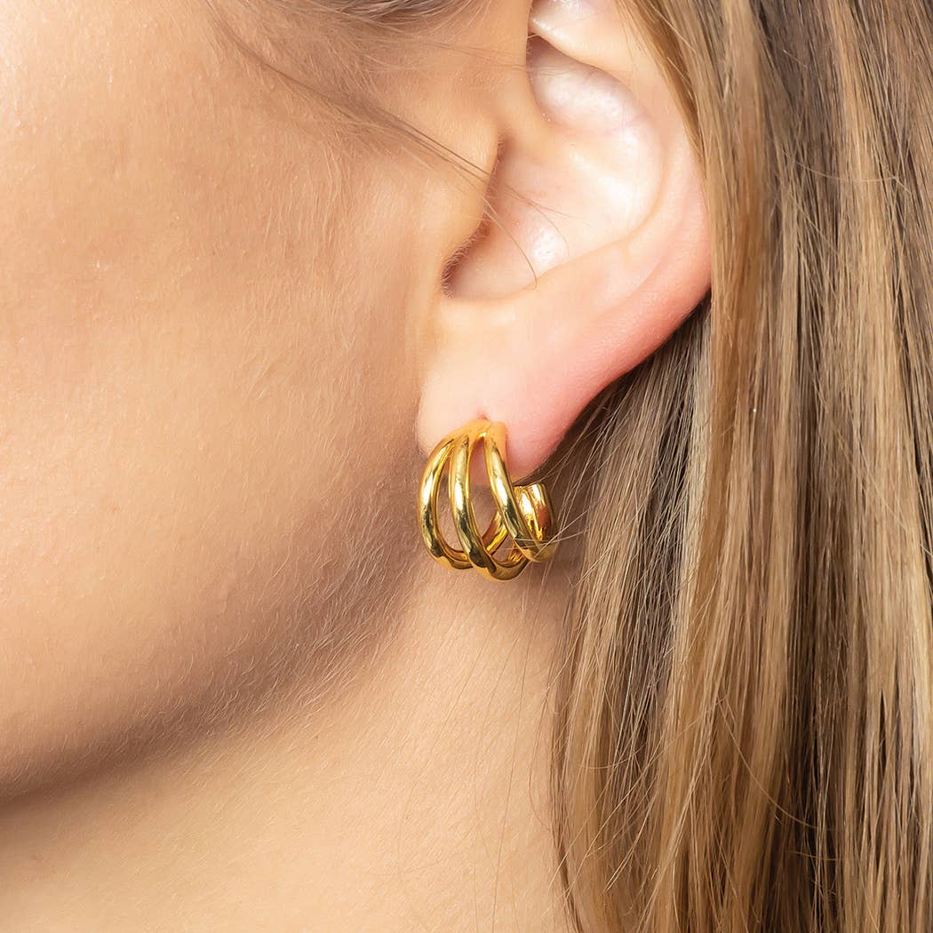 14K Gold-Dipped Double Earring