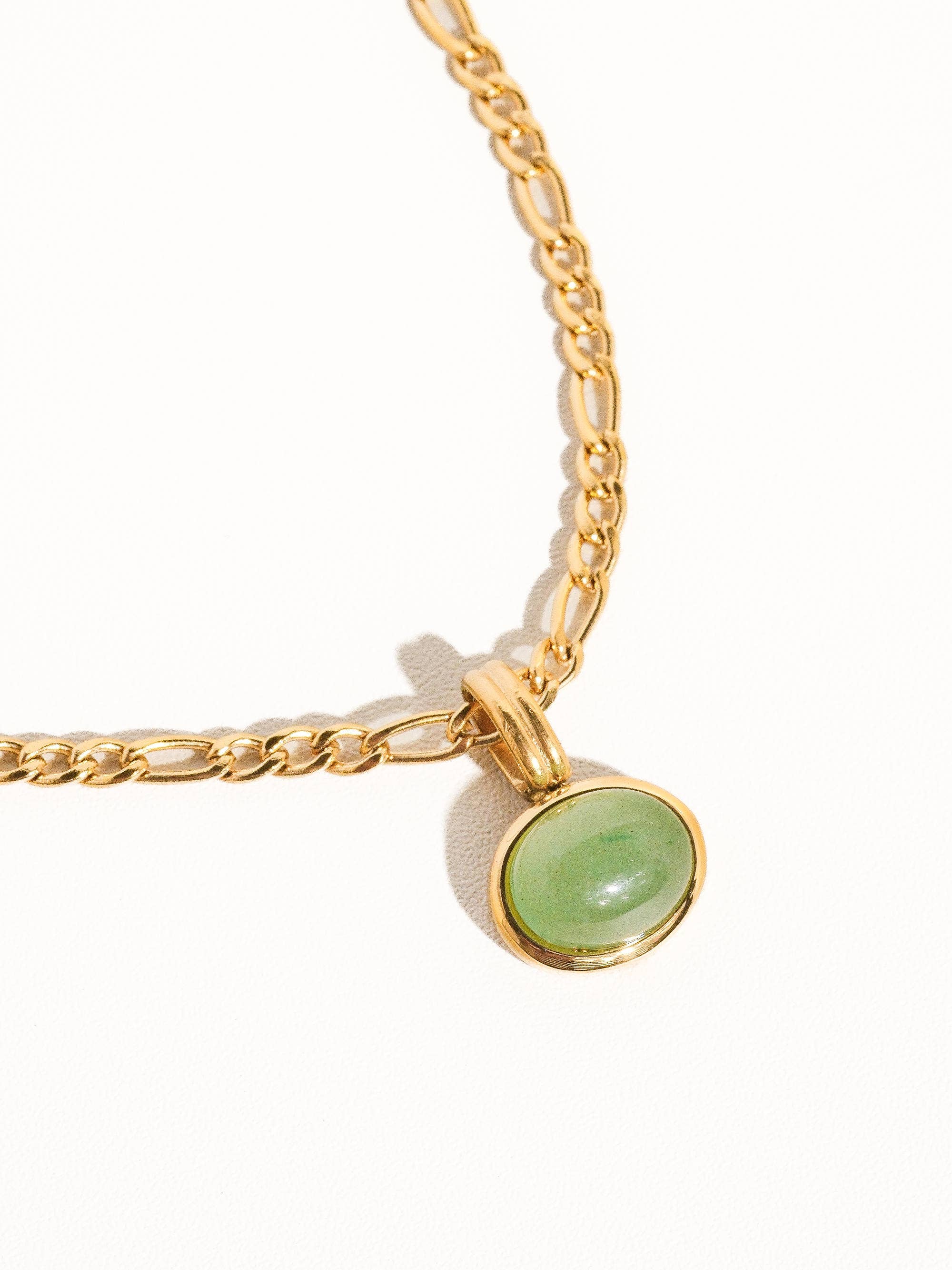Non-Tarnish Green Stone Necklace
