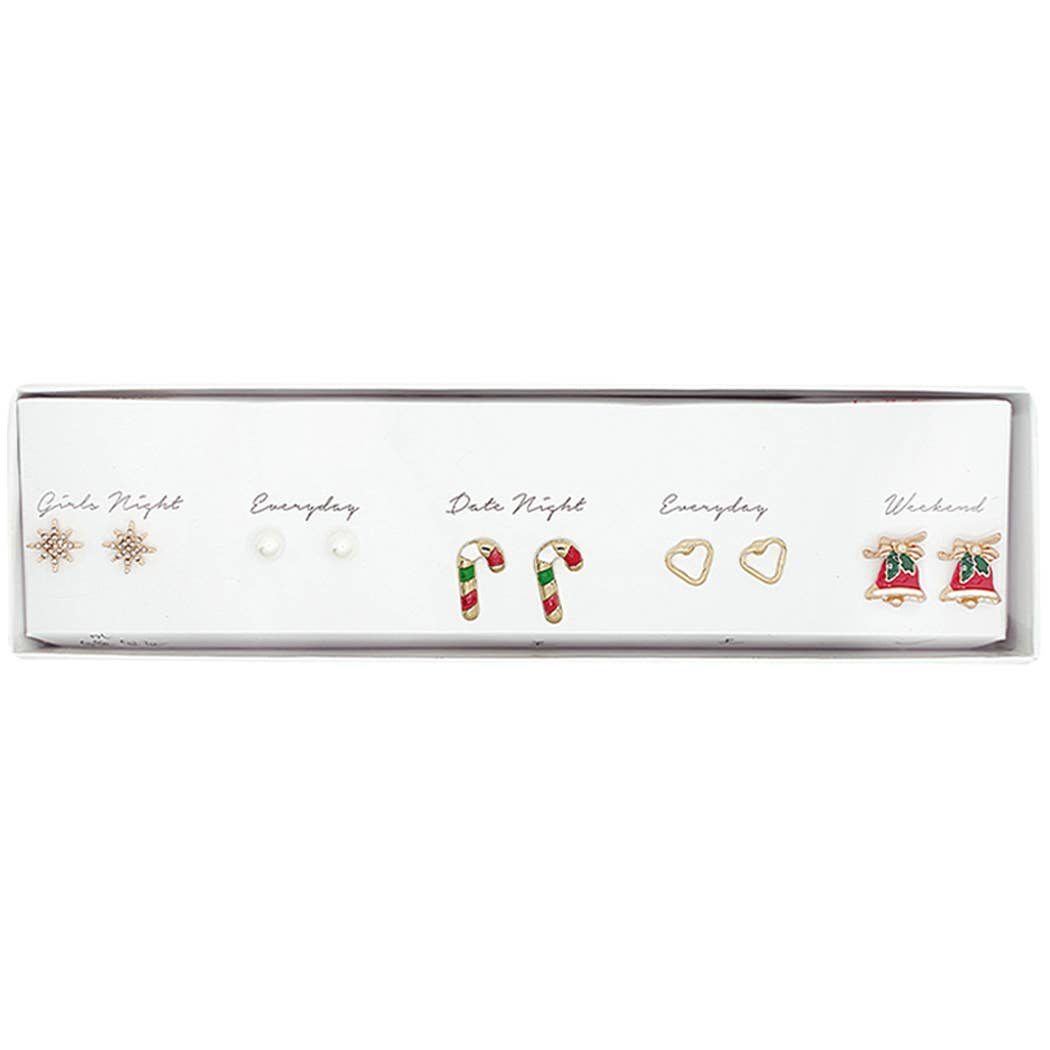 Gold Holiday Stud Set