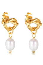 Tarnish Free Knot Pearl Drop Earrings