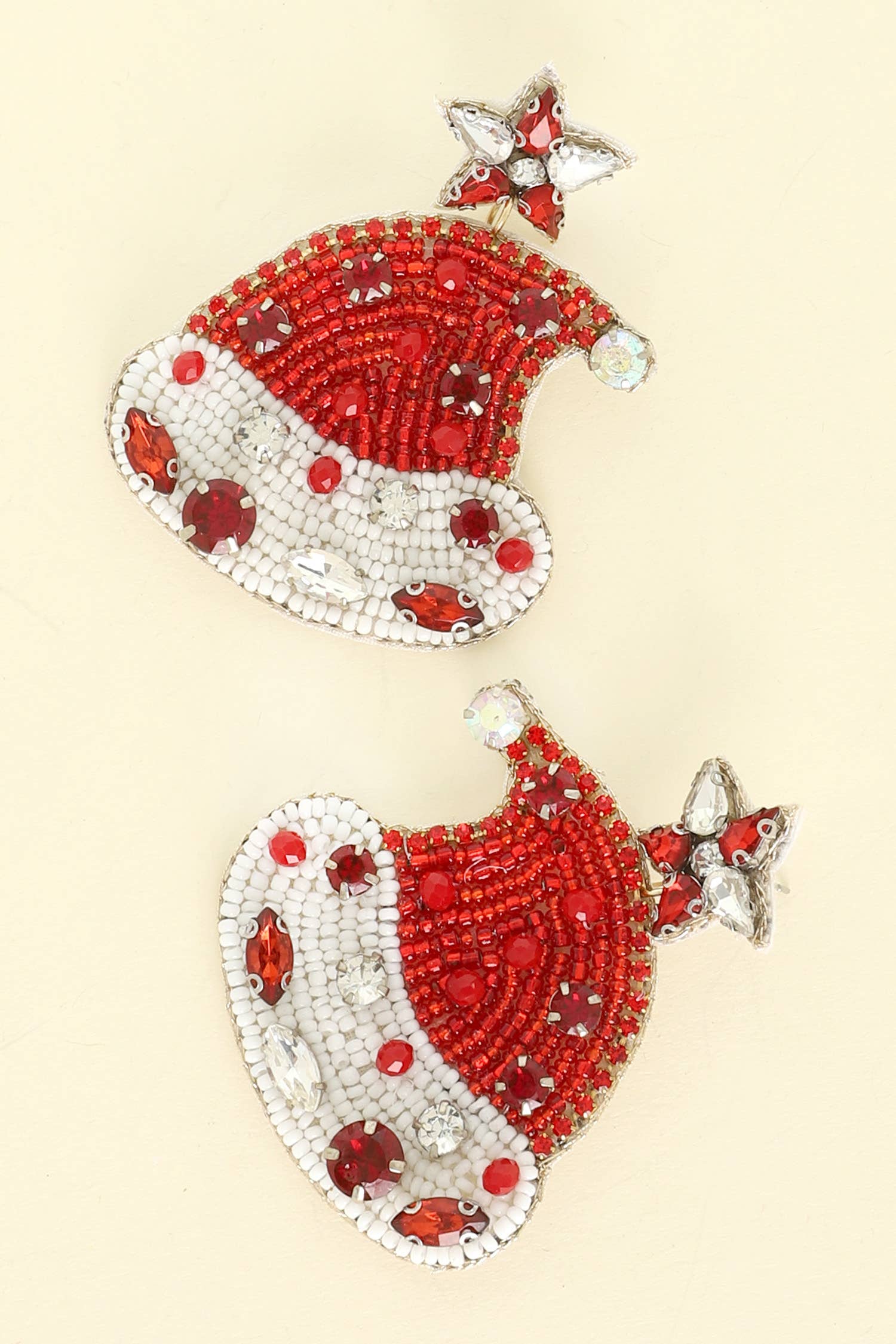 Stone Santa Clause Hat Earrings