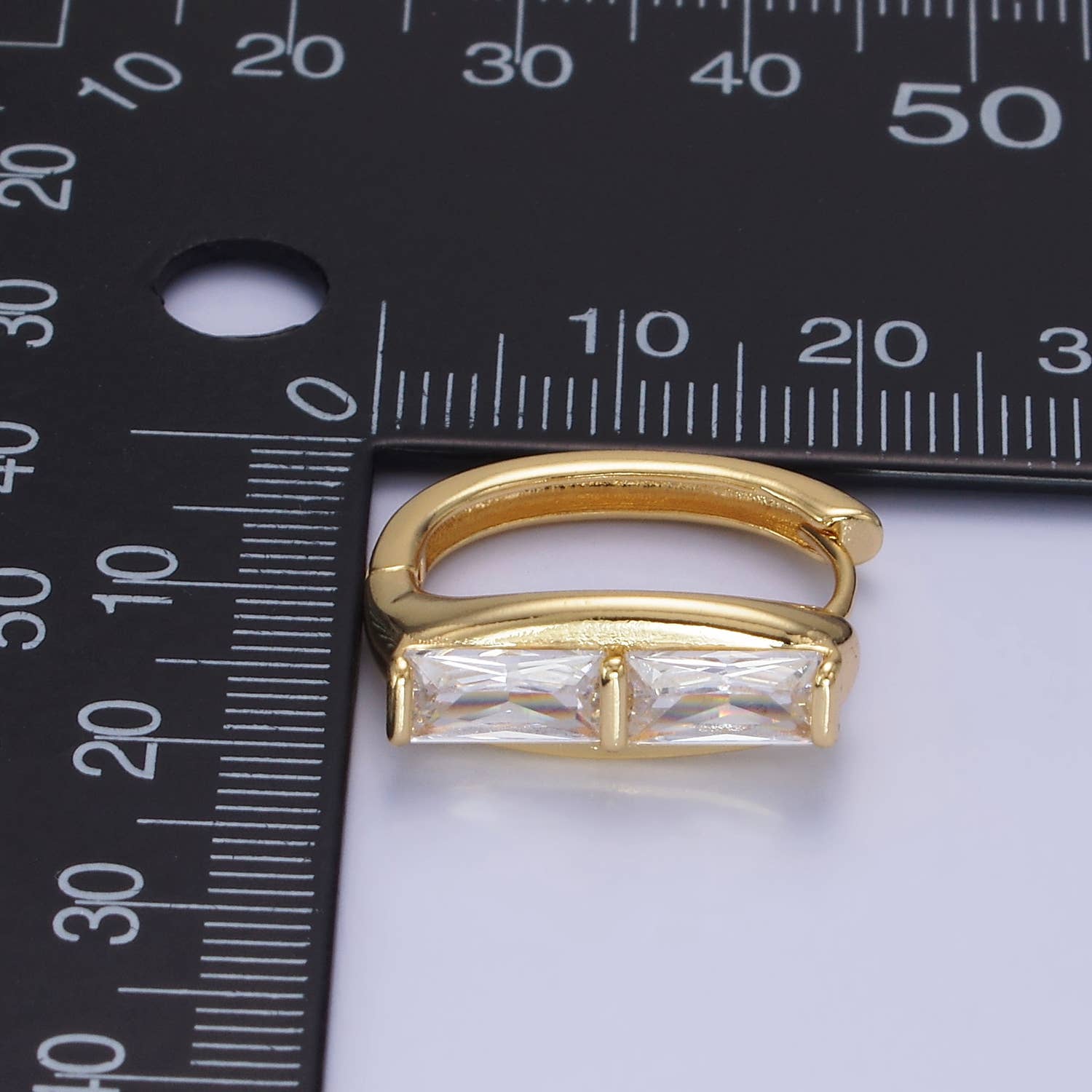 14K Gold Filled Clear CZ Baguettes