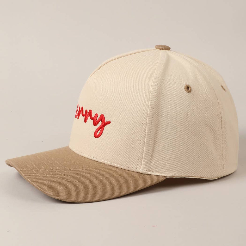 Merry embroidery hat