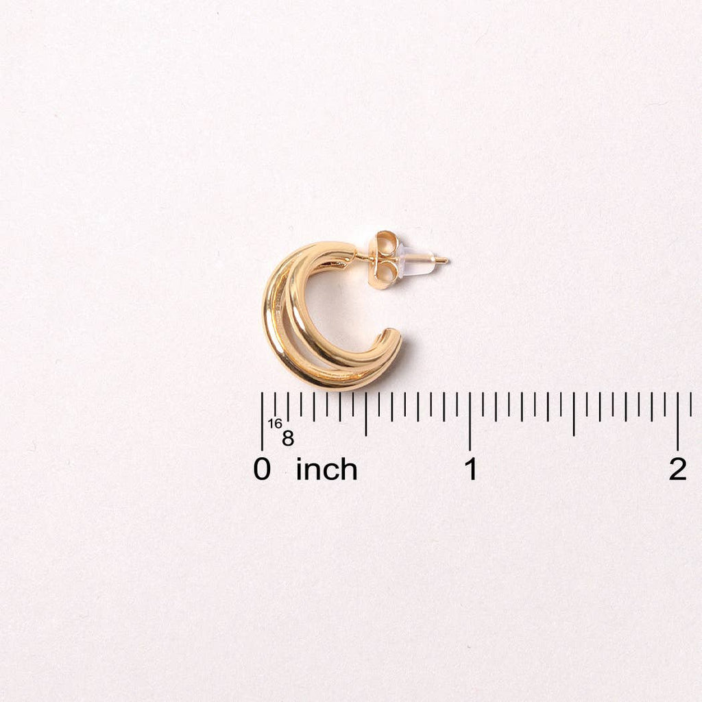 14K Gold-Dipped Double Earring