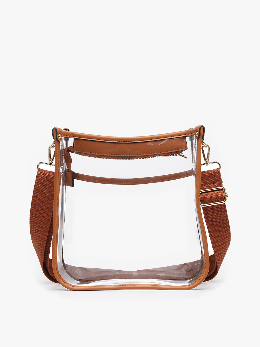 Posie Clear Crossbody: Brown