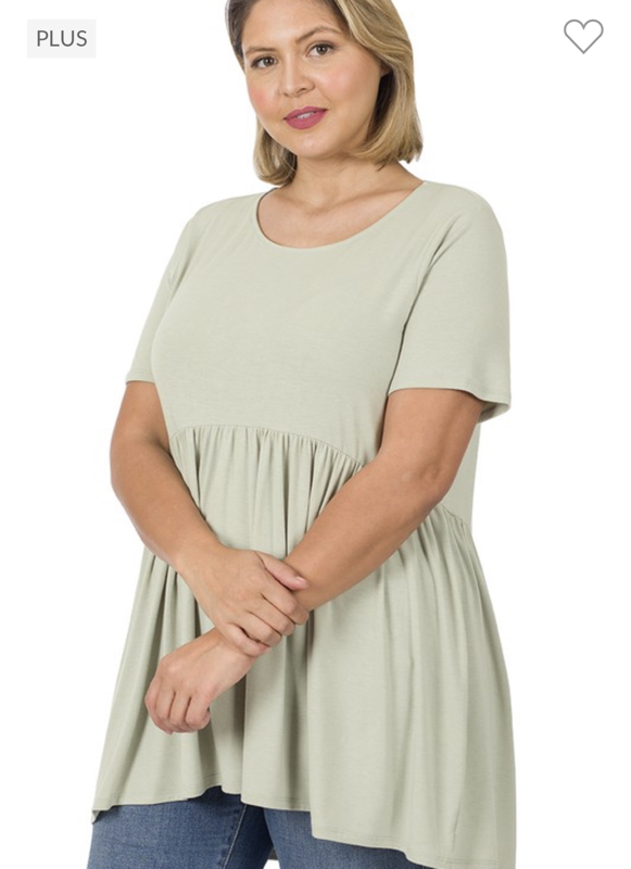 Sage Baby Doll Top