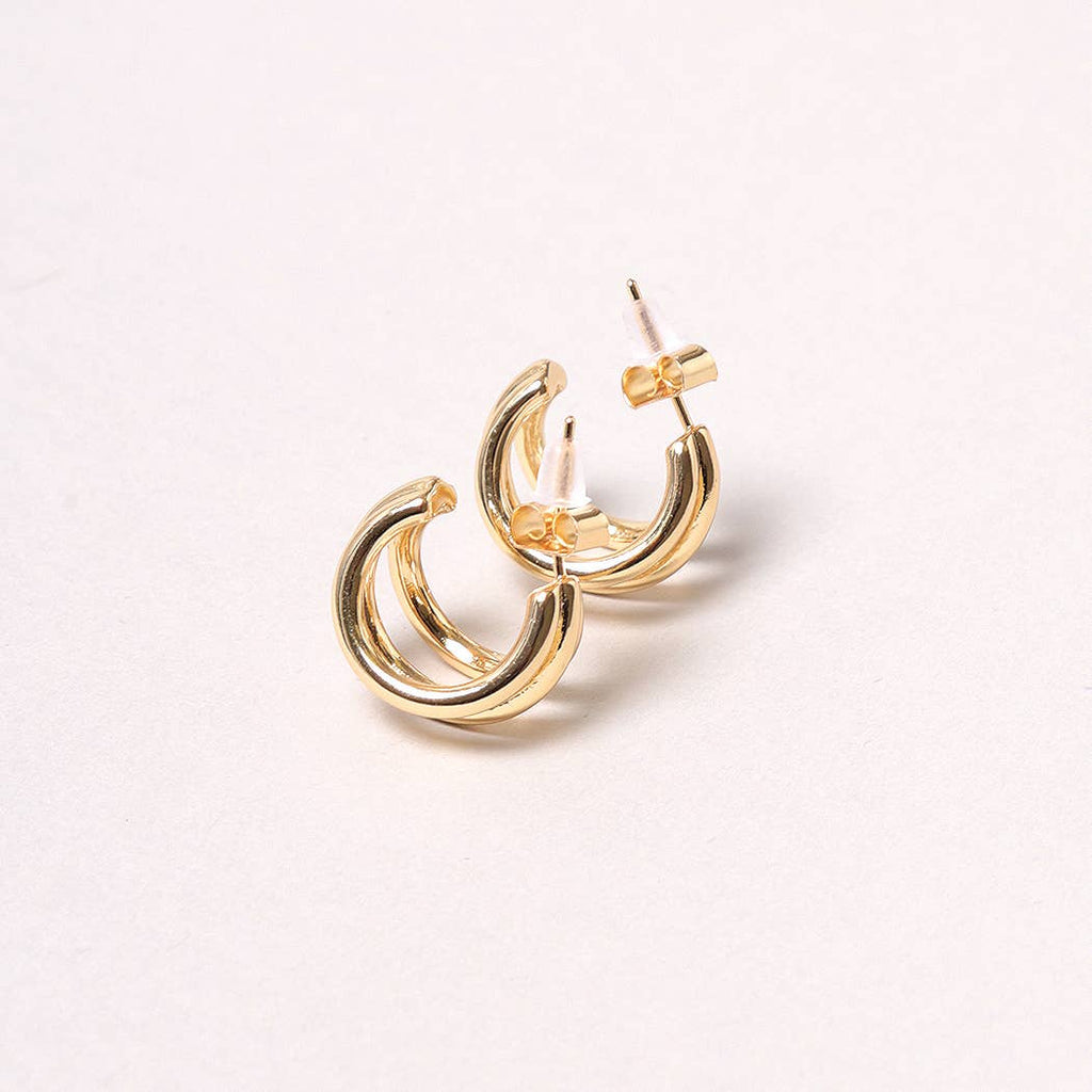 14K Gold-Dipped Double Earring