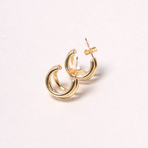 14K Gold-Dipped Double Earring