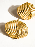Athens Non-Tarnish Wavy Stud Earrings