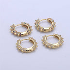 Gold CZ Spike Hoops