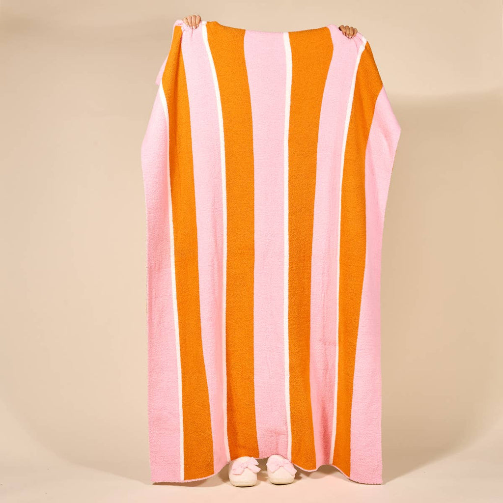 Sicily Stripes Pink Cozy Dreams Luxe Blanket