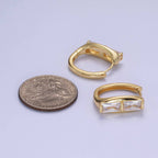 14K Gold Filled Clear CZ Baguettes