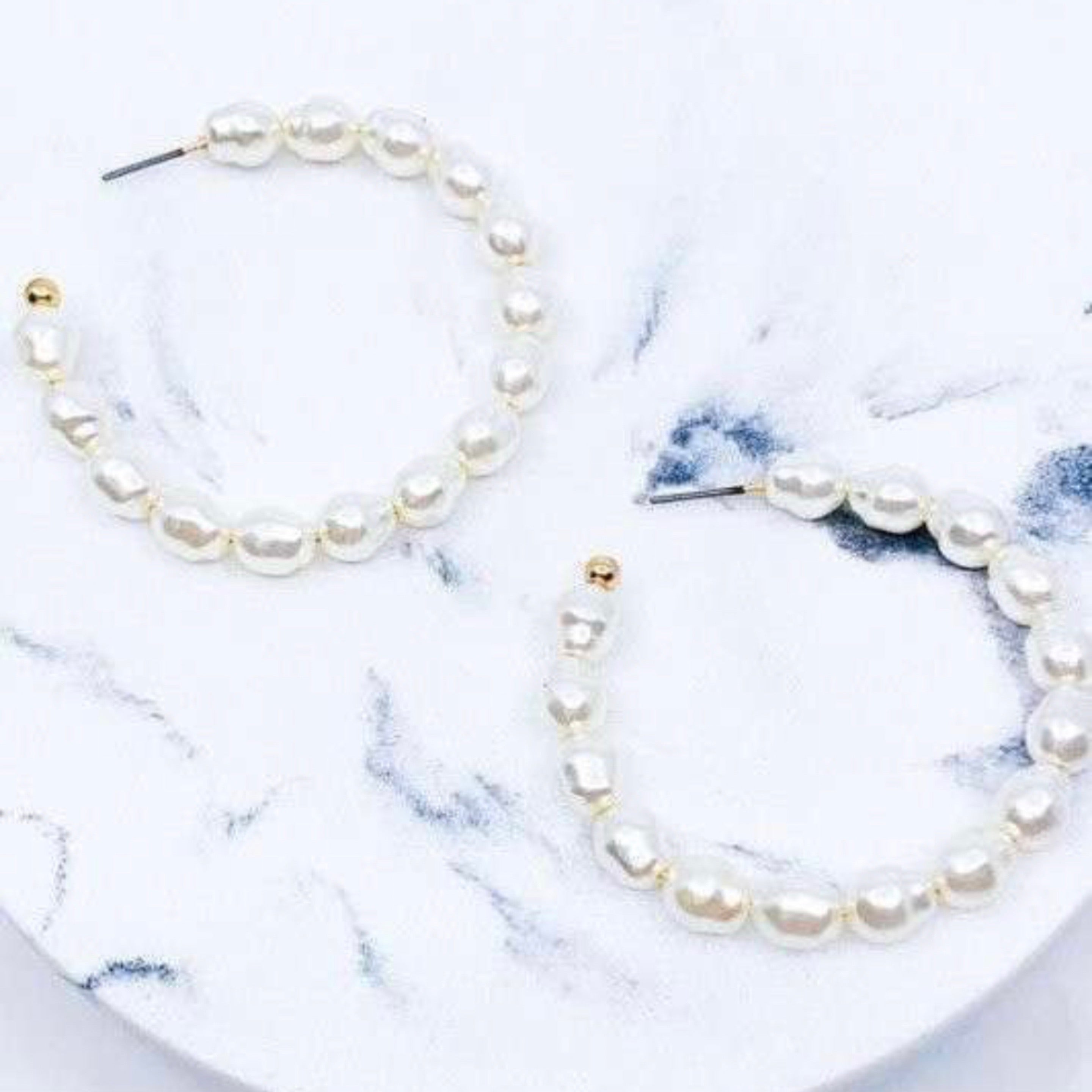 Natural Pearl Hoops