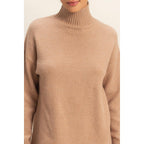 High Neck Sweater Mini Dress: Red