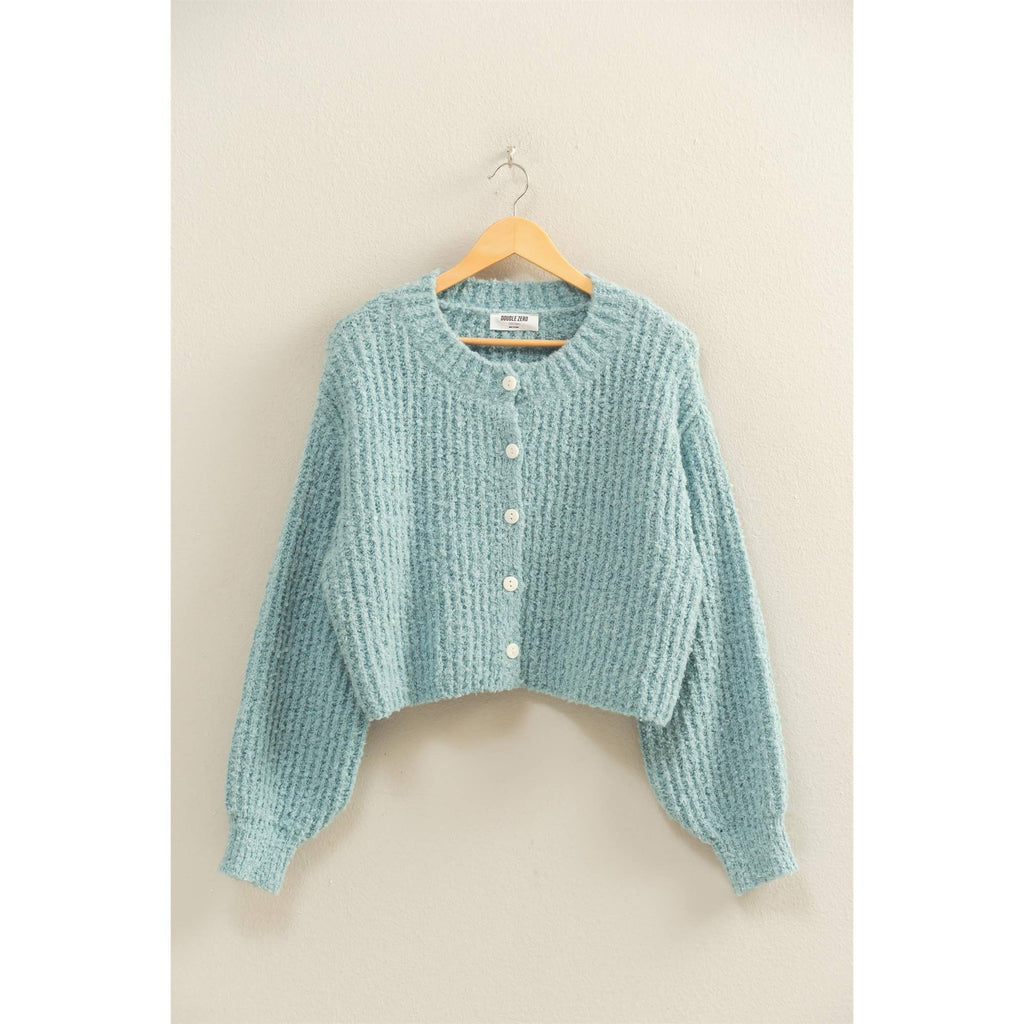 Fluffy Button-Up Cardigan