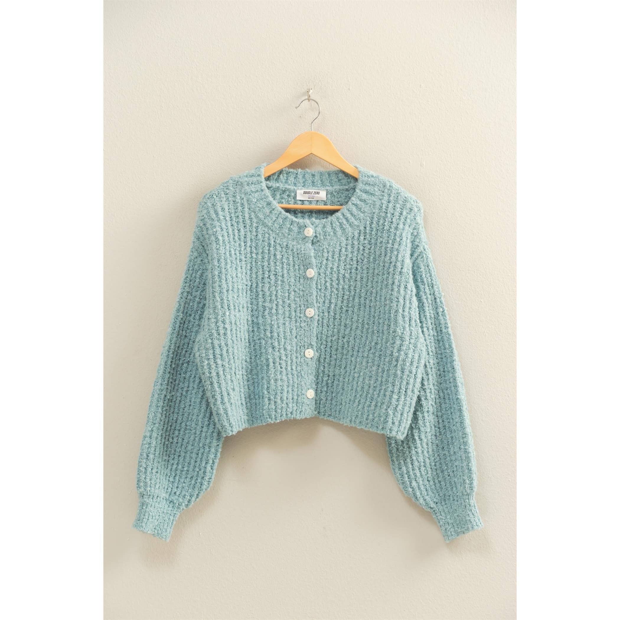 Fluffy Button-Up Cardigan