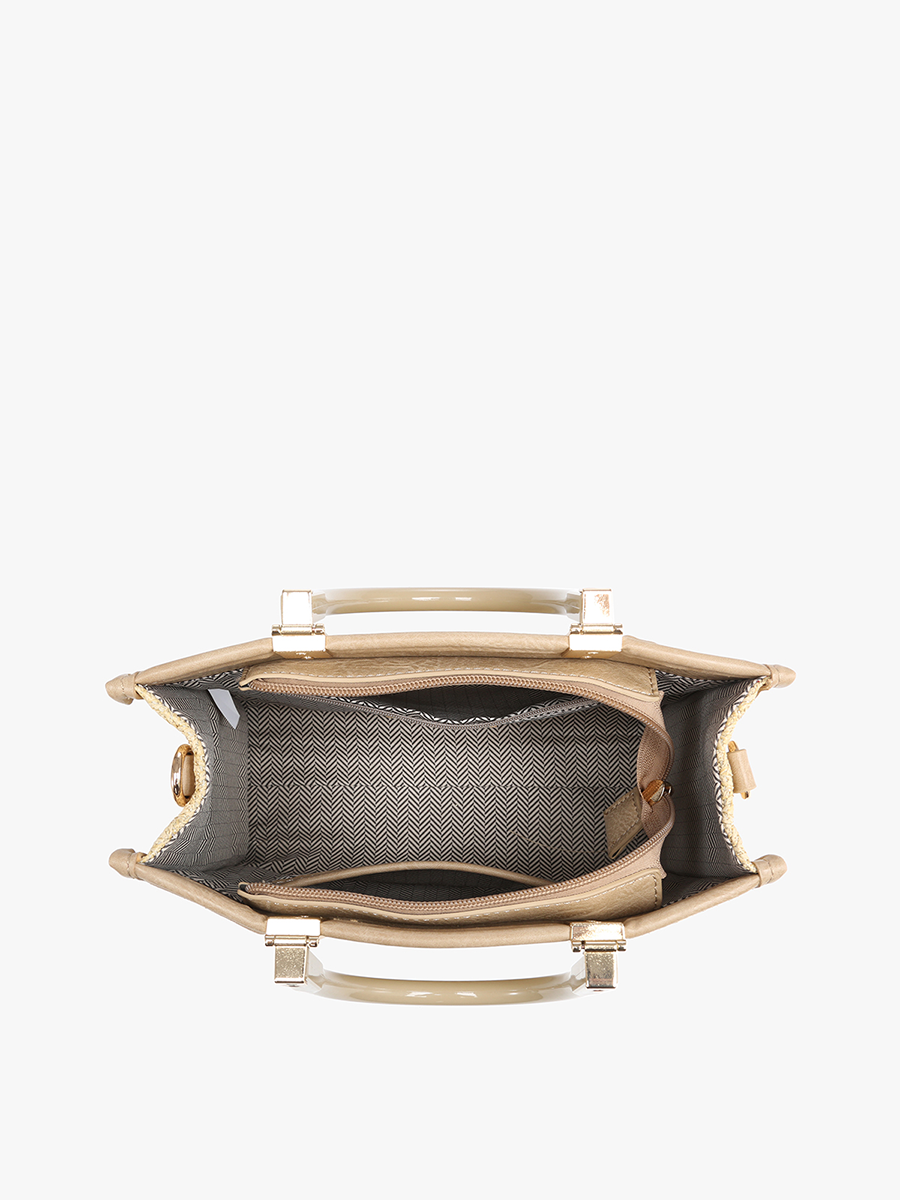 Kaya Rattan Satchel: Tan